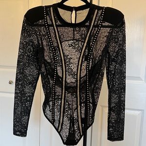 Victoria’s Secret long sleeve lace, bodysuit, size medium